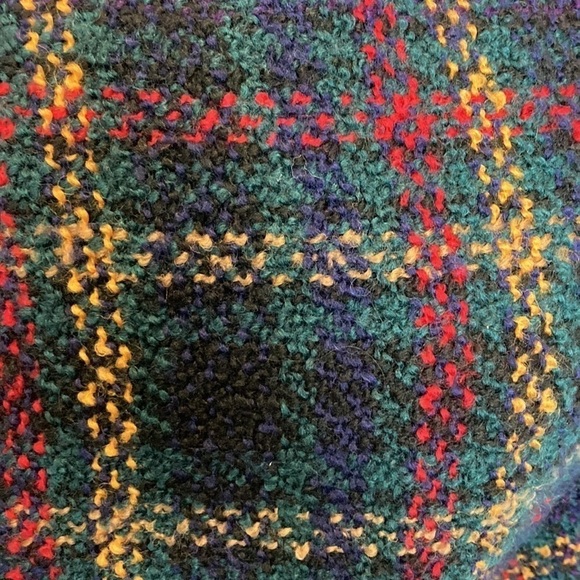 BOYNE VALLEY WEAVERS HANDMADE TARTAN PLAID WOOL FRINGED SHAWL CAPE Ireland Irish - Picture 11 of 16